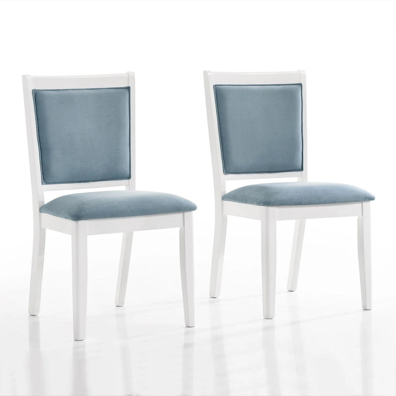 Set da pranzo rettangolare bianco a 7 posti con dettaglio a striscia di diamanti di cristallo (1 tavolo + 6 sedie)