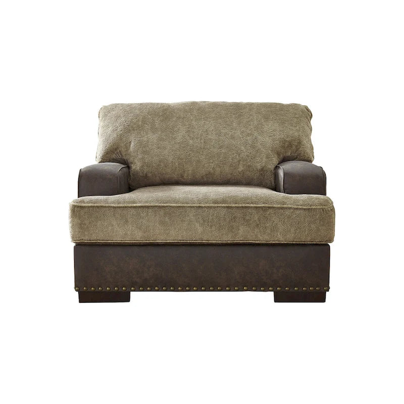 Poltrona e Mezza trapuntata bicolore color cioccolato, 1-2 posti – 124 L x 112 P x 102 H cm