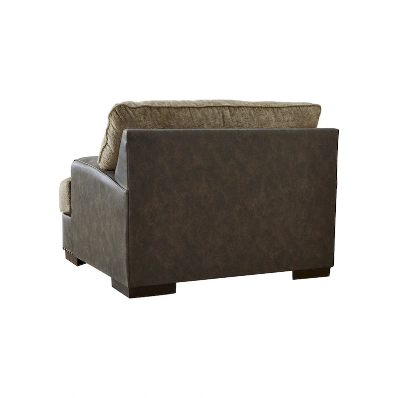 Poltrona e Mezza trapuntata bicolore color cioccolato, 1-2 posti – 124 L x 112 P x 102 H cm