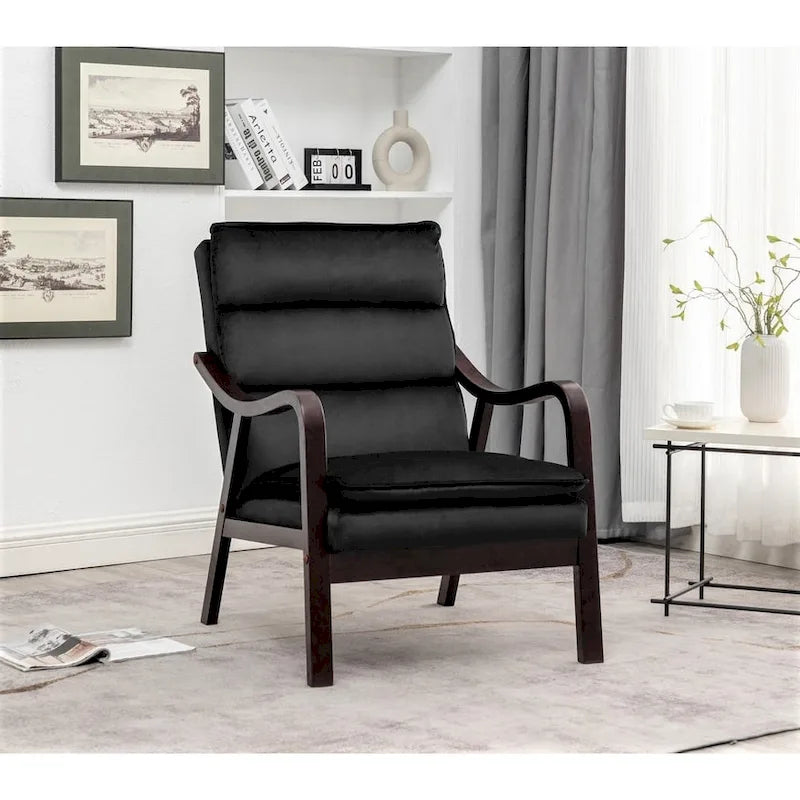 Clovis 24.8  Wide Mid-Century Modern Velvet Armchair