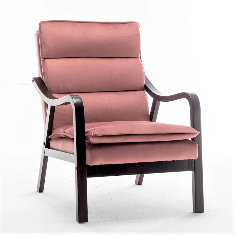 Poltrona d'Appoggio in Velluto Modernariato, Posto Singolo – Rosa / Grigio / Nero / Blu Scuro