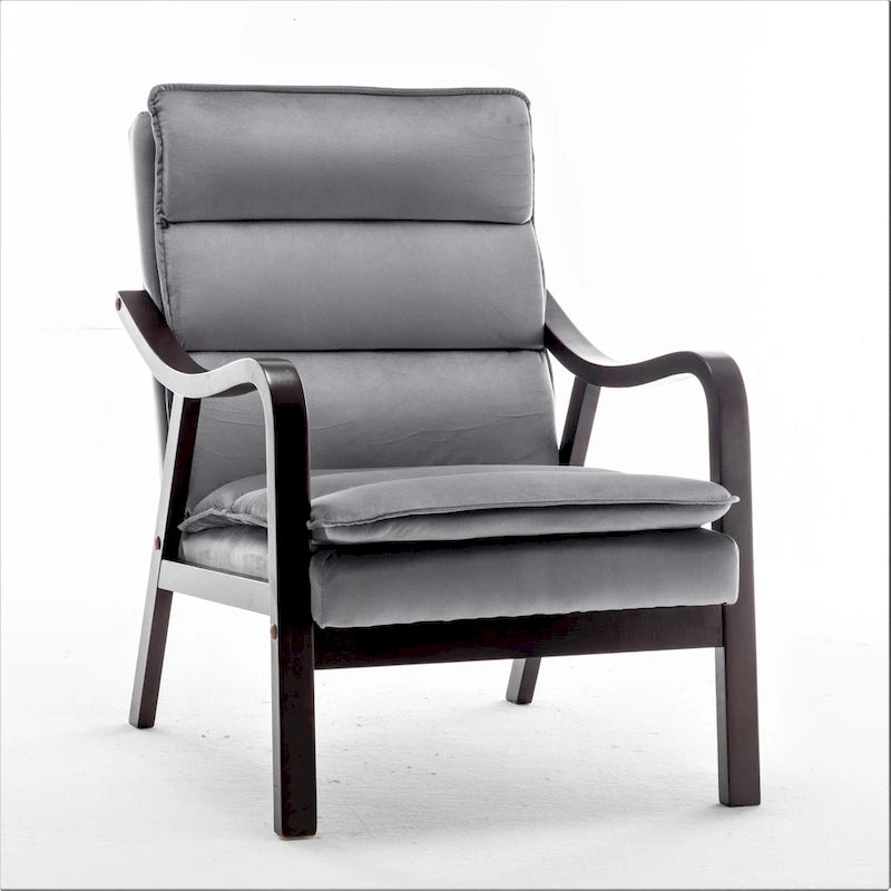 Poltrona d'Appoggio in Velluto Modernariato, Posto Singolo – Rosa / Grigio / Nero / Blu Scuro