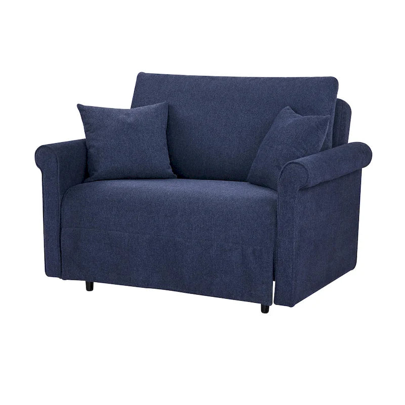 Sedia convertibile in chaise longue e letto singolo, Grigio / Blu scuro, 1 posto