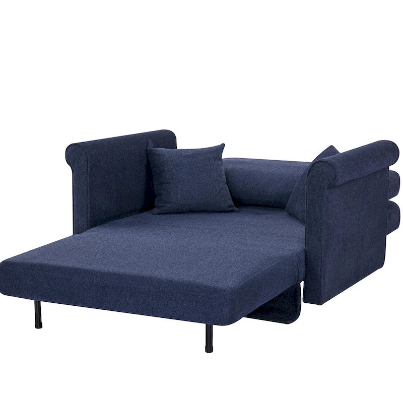 Sedia convertibile in chaise longue e letto singolo, Grigio / Blu scuro, 1 posto