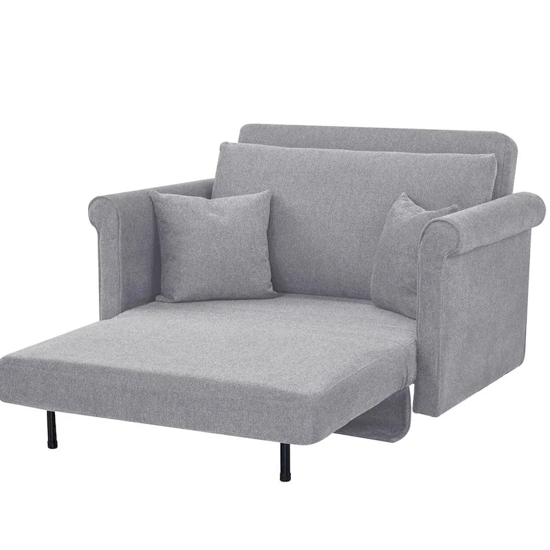 Sedia convertibile in chaise longue e letto singolo, Grigio / Blu scuro, 1 posto