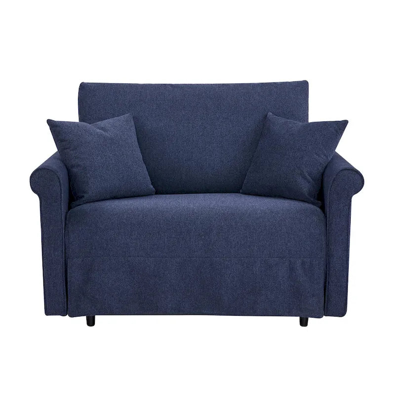 Sedia convertibile in chaise longue e letto singolo, Grigio / Blu scuro, 1 posto