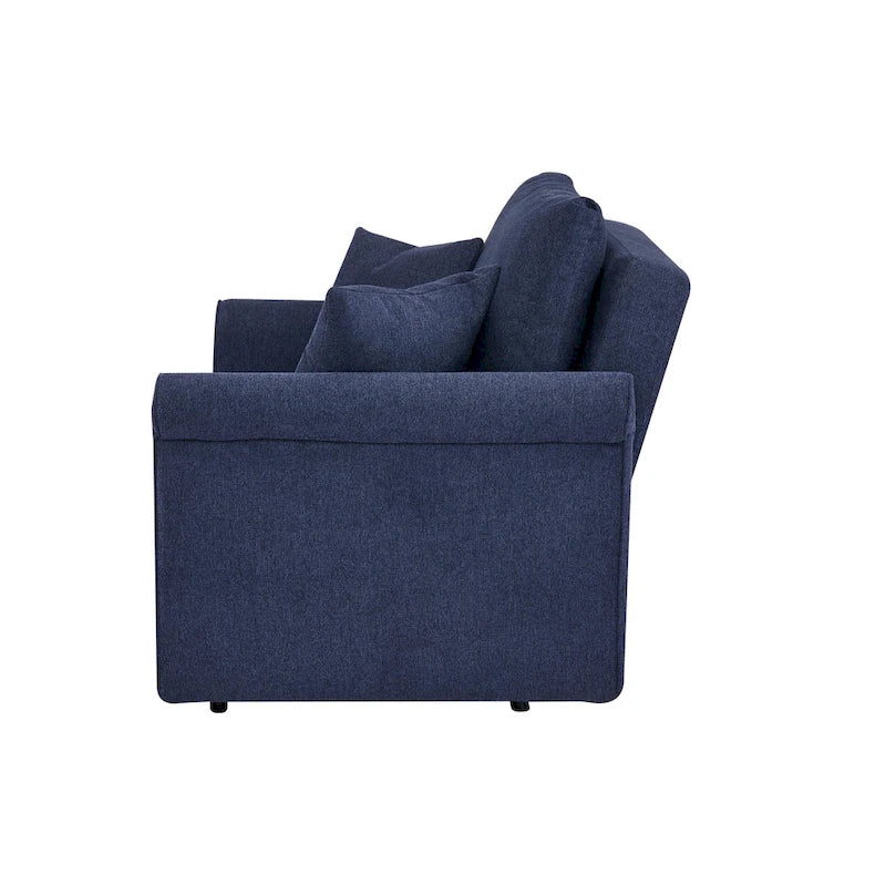 Sedia convertibile in chaise longue e letto singolo, Grigio / Blu scuro, 1 posto