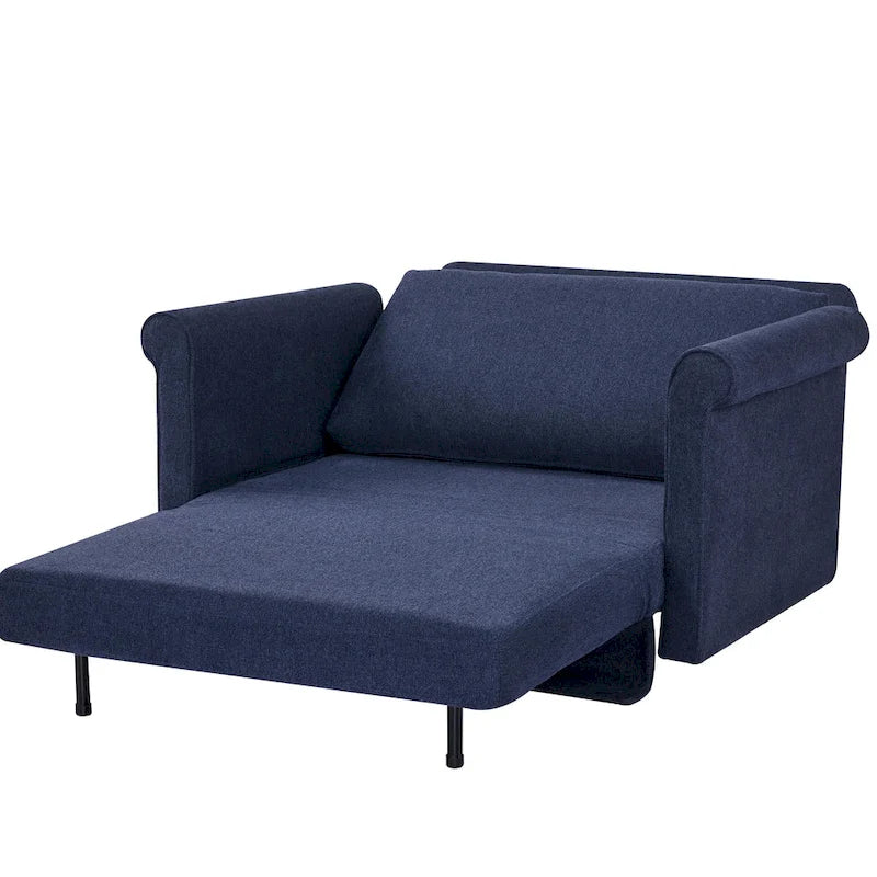 Sedia convertibile in chaise longue e letto singolo, Grigio / Blu scuro, 1 posto