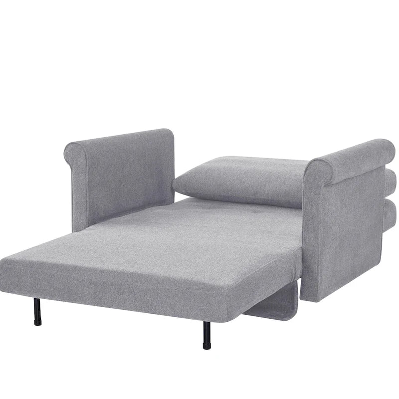 Sedia convertibile in chaise longue e letto singolo, Grigio / Blu scuro, 1 posto