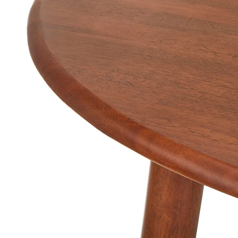 Tavolo da pranzo rotondo bianco/noce, 4 posti a sedere