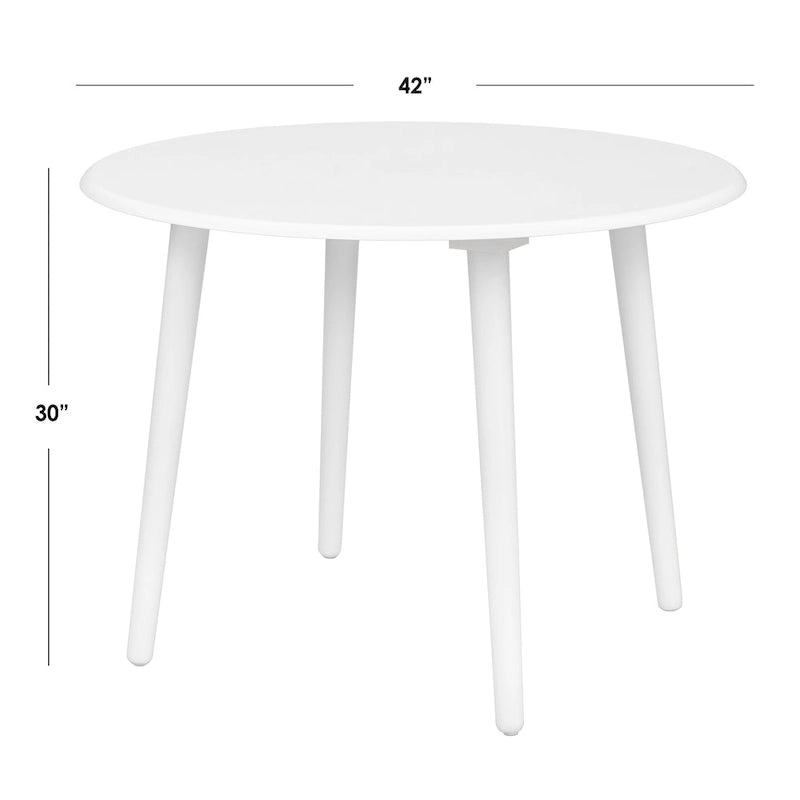 Tavolo da pranzo rotondo bianco/noce, 4 posti a sedere