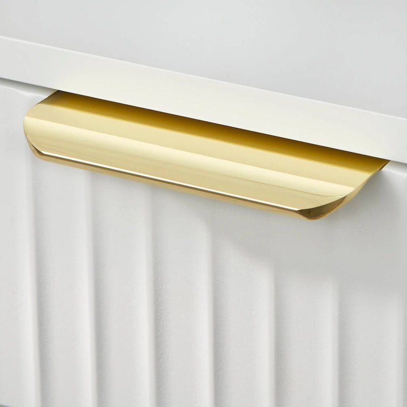 Tavolino da salotto con 2 cassetti, Bianco/Nero, Stile Mid-Century, Montaggio da 1 persona