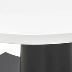 Tavolo da pranzo rotondo con piedistallo grigio/bianco e nero, 4 posti