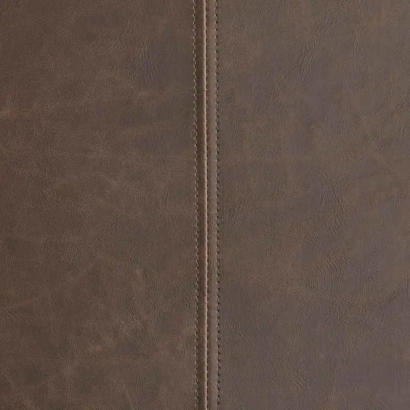 Poltrona d'accento Mid-Century a coste in similpelle – Marrone scuro / Grigio / Cammello, 1 posto