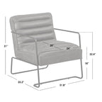Poltrona d'accento Mid-Century a coste in similpelle – Marrone scuro / Grigio / Cammello, 1 posto