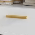 Comodino moderno bianco/nero, 1 cassetto + ripiano aperto, singolo