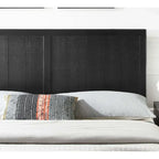 Testiera King Size in legno nero, regolabile in altezza, 1 persona
