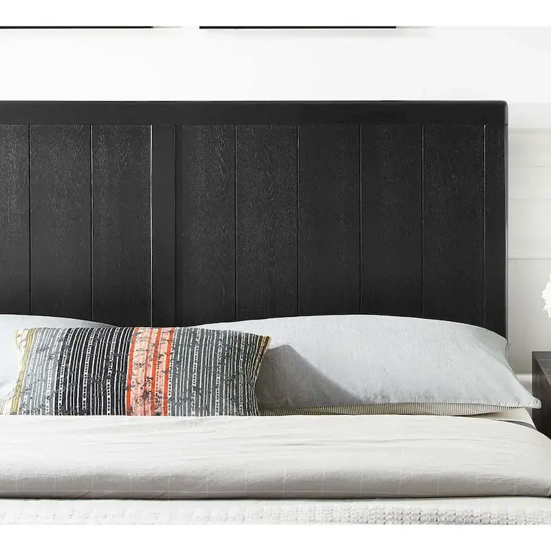 Testiera King Size in legno nero, regolabile in altezza, 1 persona