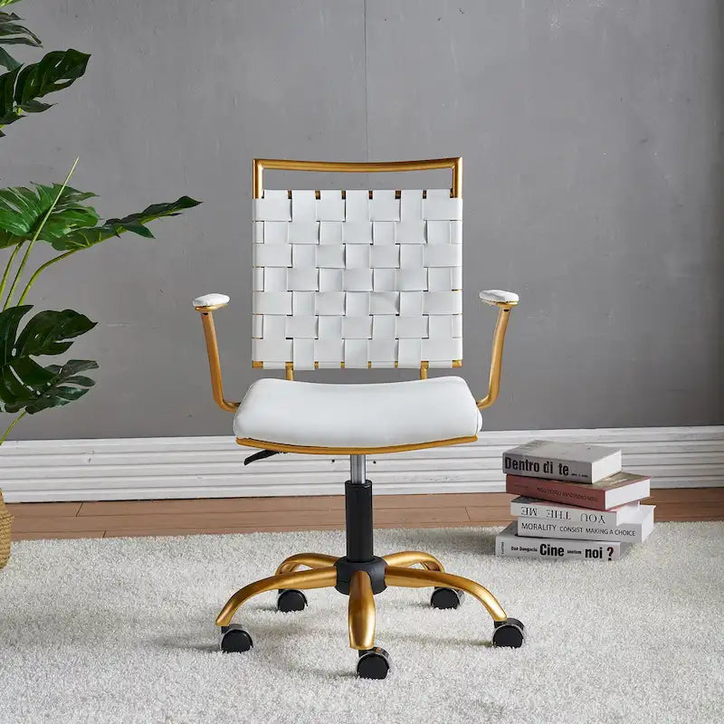 Sedia da ufficio girevole Goldtone Mid-Back – Nero / Bianco, 1 persona