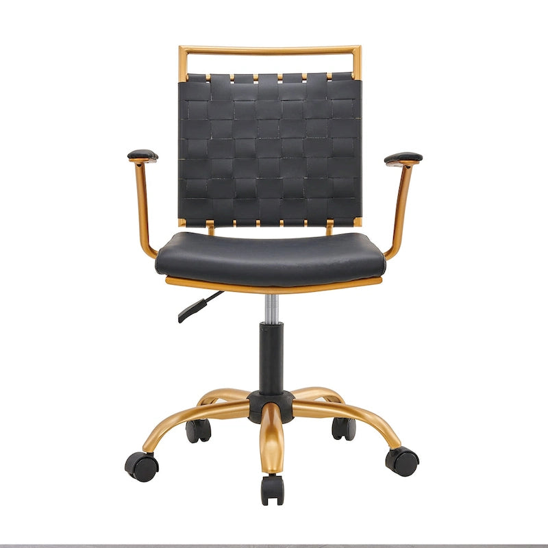 Sedia da ufficio girevole Goldtone Mid-Back – Nero / Bianco, 1 persona