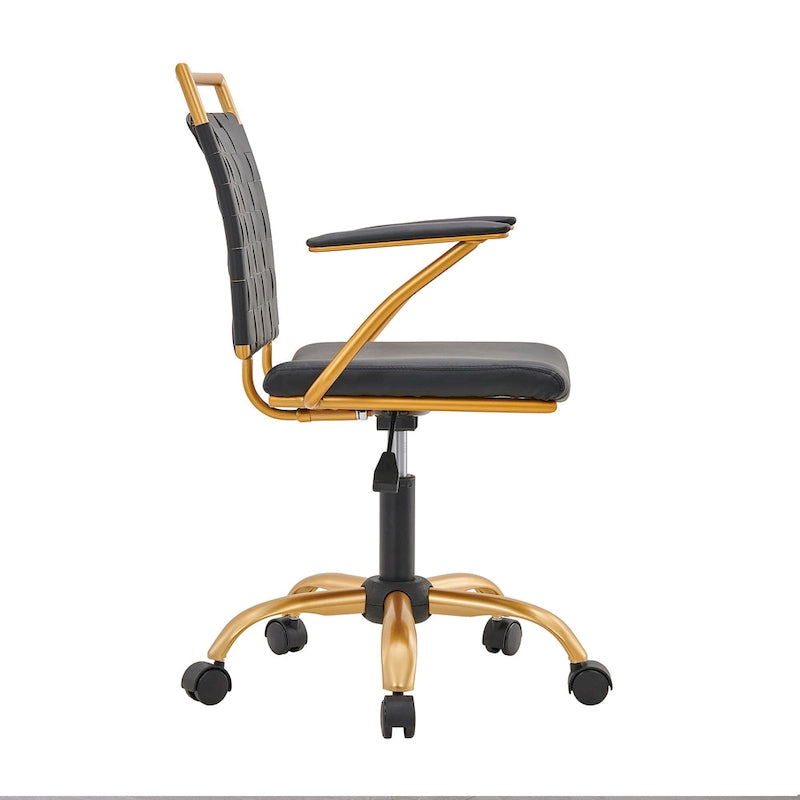 Sedia da ufficio girevole Goldtone Mid-Back – Nero / Bianco, 1 persona