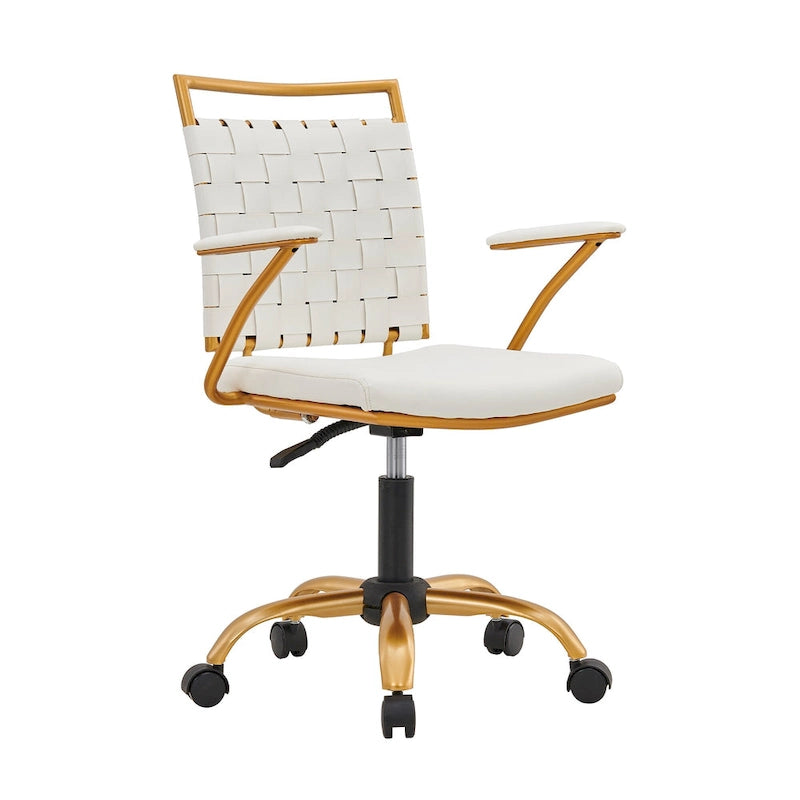 Sedia da ufficio girevole Goldtone Mid-Back – Nero / Bianco, 1 persona