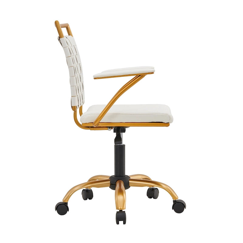 Sedia da ufficio girevole Goldtone Mid-Back – Nero / Bianco, 1 persona