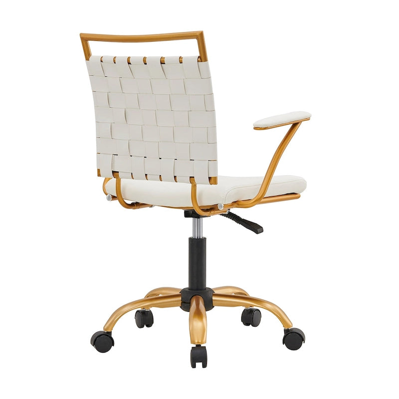 Sedia da ufficio girevole Goldtone Mid-Back – Nero / Bianco, 1 persona