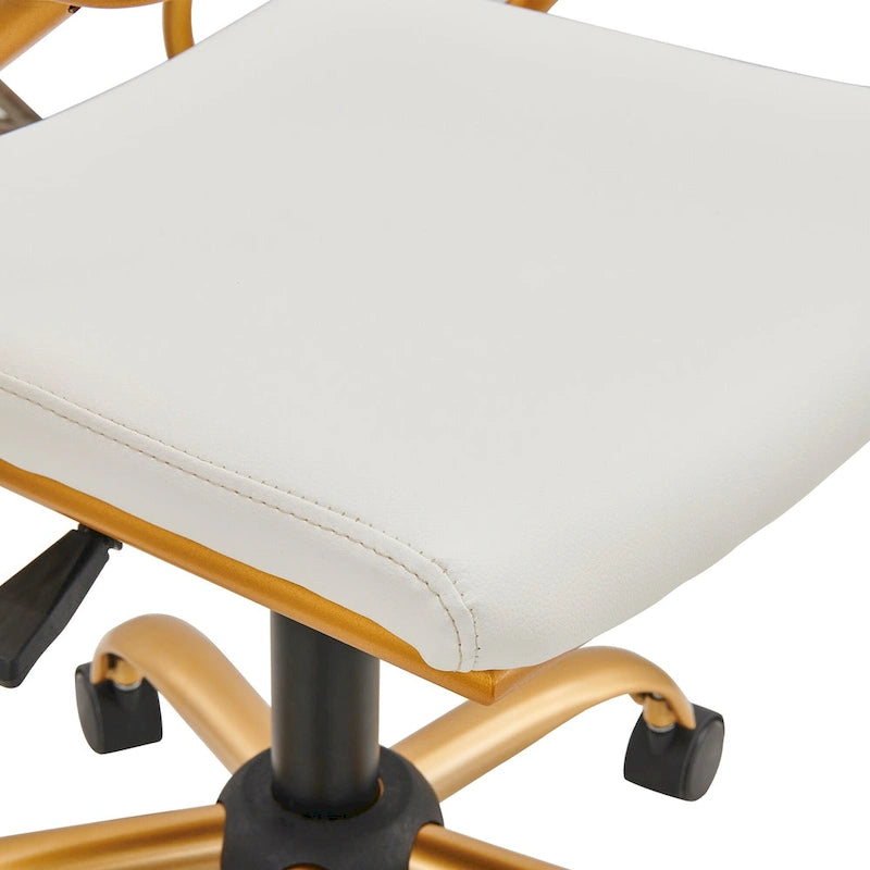 Sedia da ufficio girevole Goldtone Mid-Back – Nero / Bianco, 1 persona