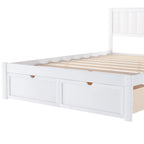 Letto a piattaforma grande grigio/bianco con 2 cassetti portaoggetti, per 1-2 persone