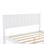 Letto a piattaforma grande grigio/bianco con 2 cassetti portaoggetti, per 1-2 persone
