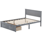 Letto a piattaforma grande grigio/bianco con 2 cassetti portaoggetti, per 1-2 persone