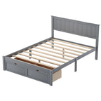 Letto a piattaforma grande grigio/bianco con 2 cassetti portaoggetti, per 1-2 persone