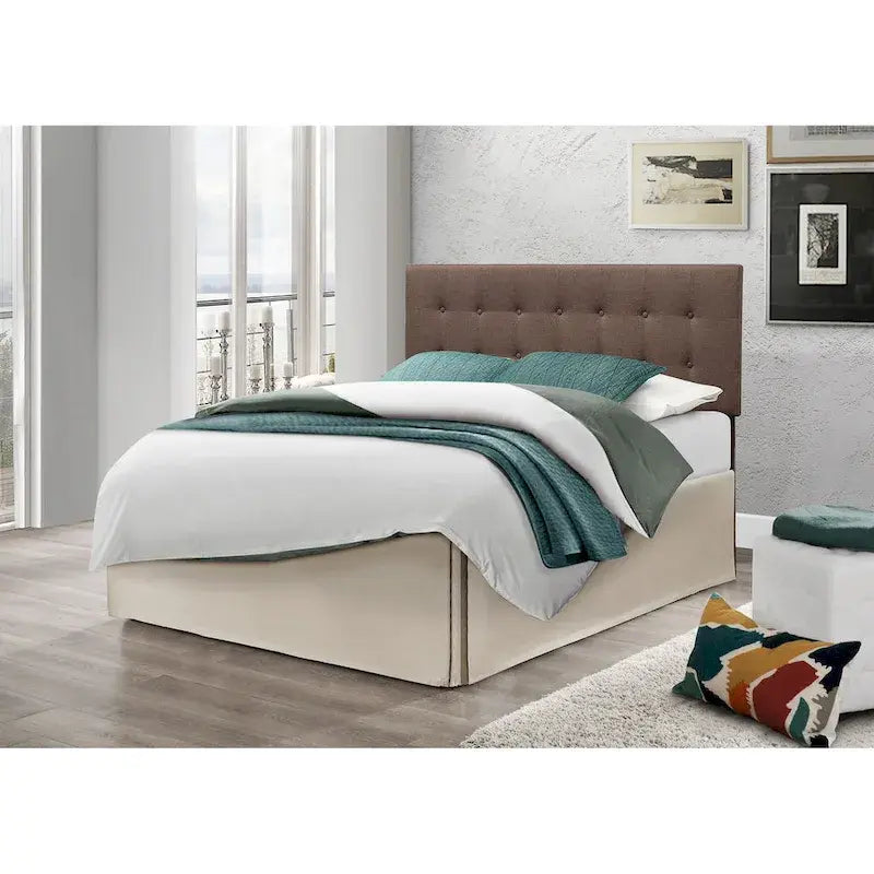 Testata Regolabile in Altezza – Tessuto Twill e Finta Pelle, Colori Multipli, Una Piazza/Matrimoniale/Queen/King