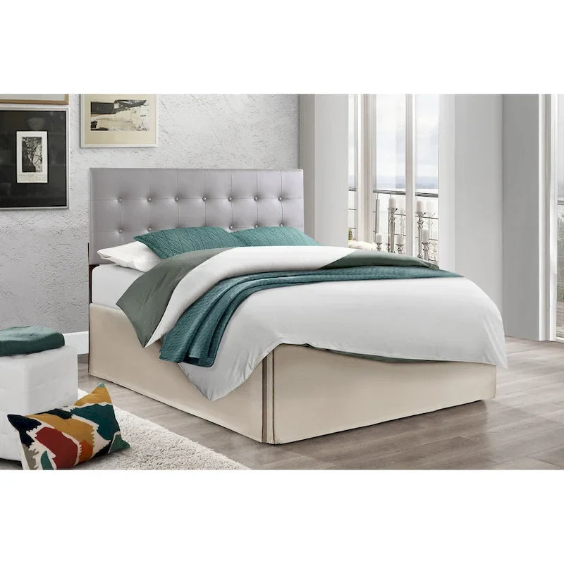 Testata Regolabile in Altezza – Tessuto Twill e Finta Pelle, Colori Multipli, Una Piazza/Matrimoniale/Queen/King