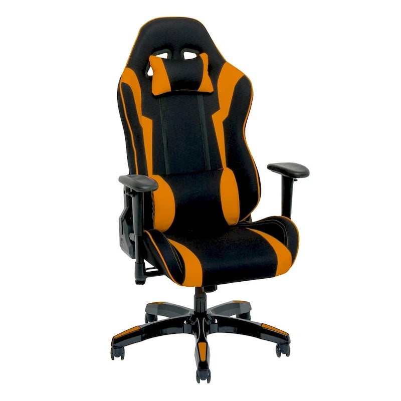 Sedia da gaming ergonomica con schienale alto, in mesh e pelle, multicolore, monoposto