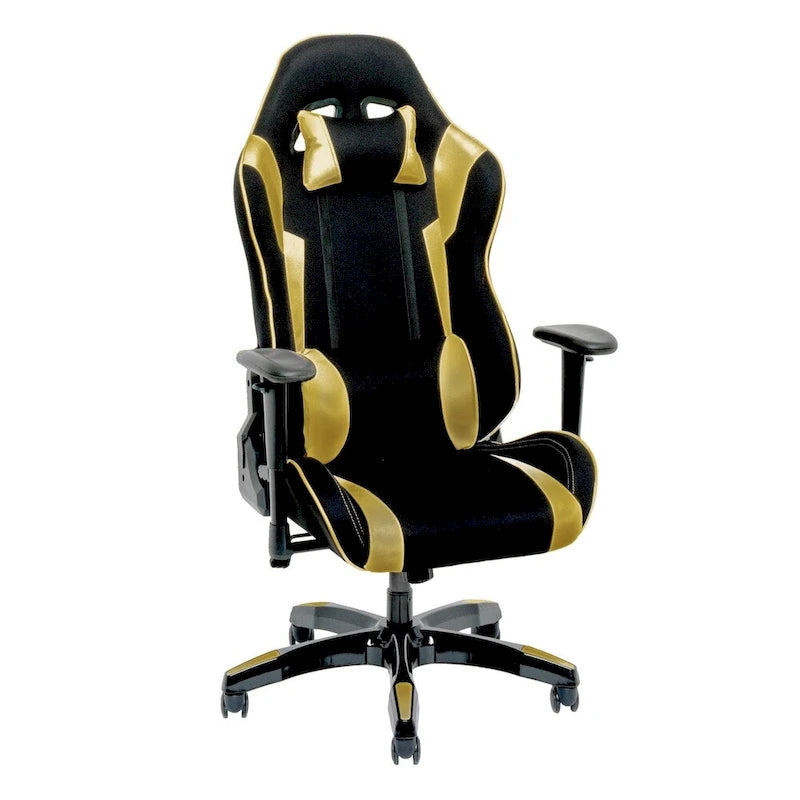Sedia da gaming ergonomica con schienale alto, in mesh e pelle, multicolore, monoposto