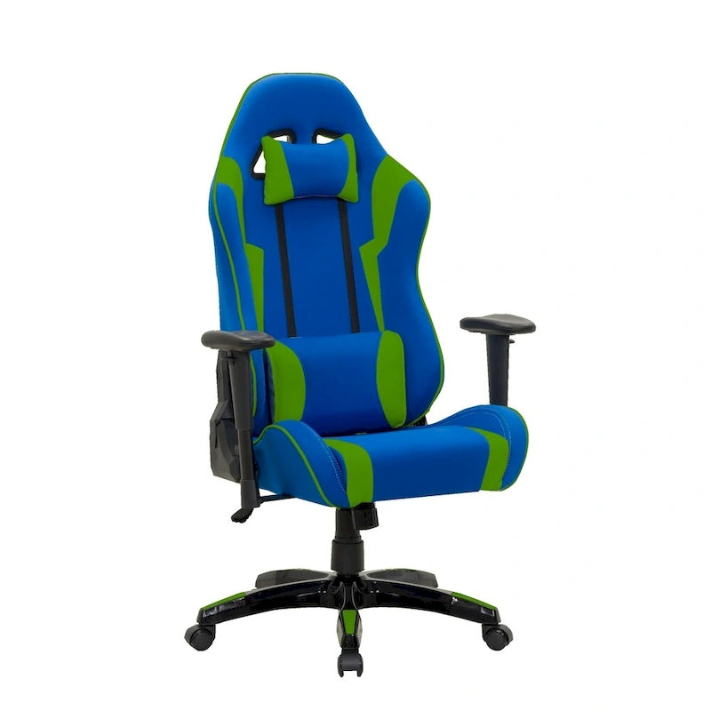 Sedia da gaming ergonomica con schienale alto, in mesh e pelle, multicolore, monoposto