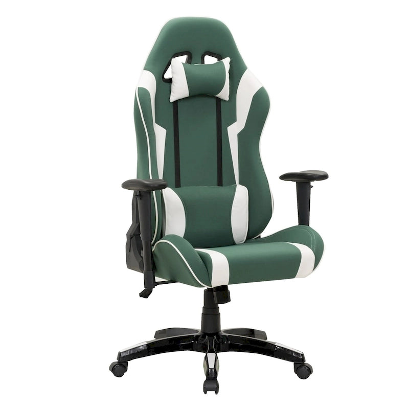 Sedia da gaming ergonomica con schienale alto, in mesh e pelle, multicolore, monoposto