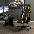 Sedia da gaming ergonomica con schienale alto, in mesh e pelle, multicolore, monoposto