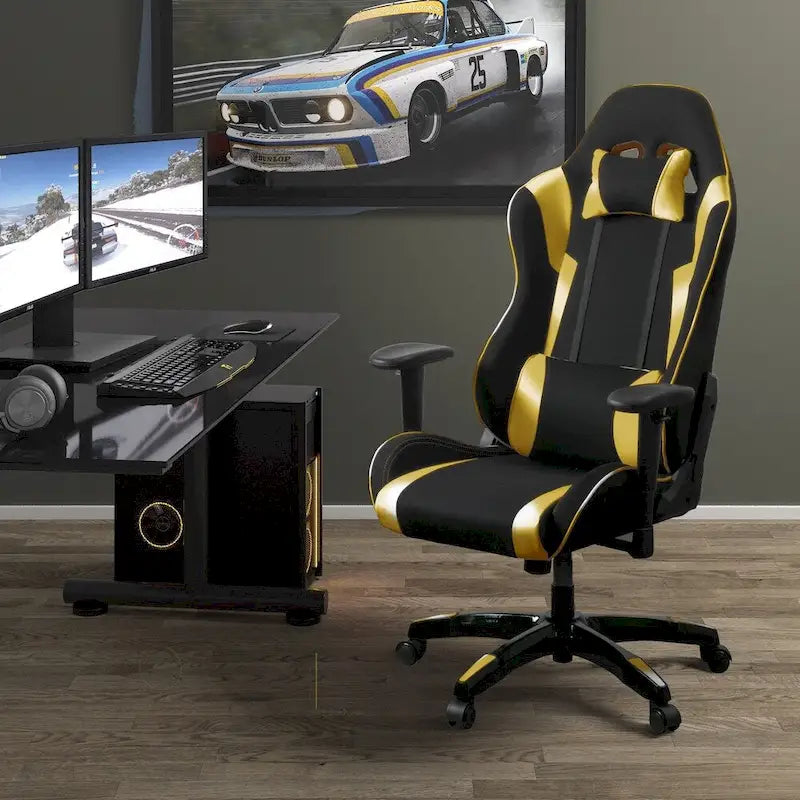 Sedia da gaming ergonomica con schienale alto, in mesh e pelle, multicolore, monoposto