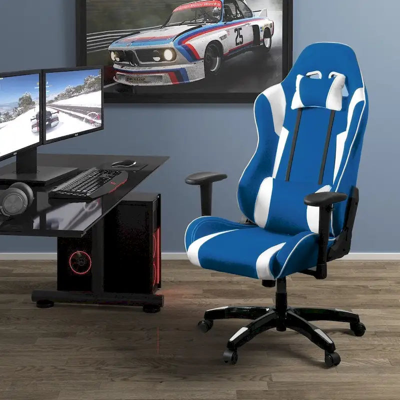 Sedia da gaming ergonomica con schienale alto, in mesh e pelle, multicolore, monoposto