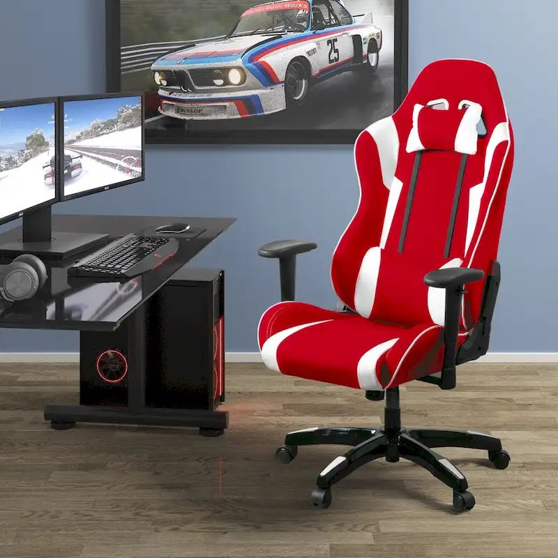 Sedia da gaming ergonomica con schienale alto, in mesh e pelle, multicolore, monoposto