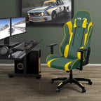 Sedia da gaming ergonomica con schienale alto, in mesh e pelle, multicolore, monoposto