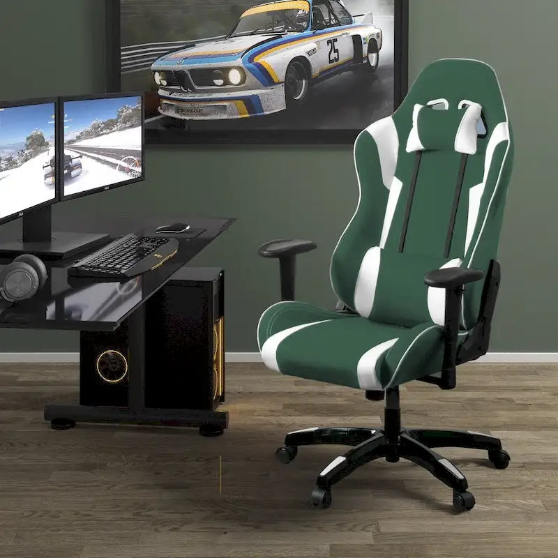 Sedia da gaming ergonomica con schienale alto, in mesh e pelle, multicolore, monoposto