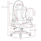 Sedia da gaming ergonomica con schienale alto, in mesh e pelle, multicolore, monoposto