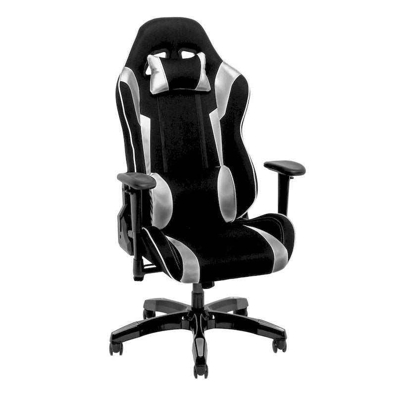 Sedia da gaming ergonomica con schienale alto, in mesh e pelle, multicolore, monoposto