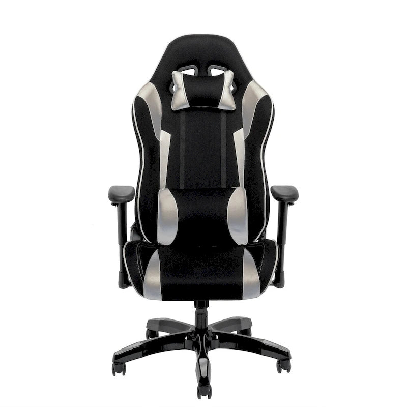 Sedia da gaming ergonomica con schienale alto, in mesh e pelle, multicolore, monoposto