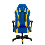 Sedia da gaming ergonomica con schienale alto, in mesh e pelle, multicolore, monoposto