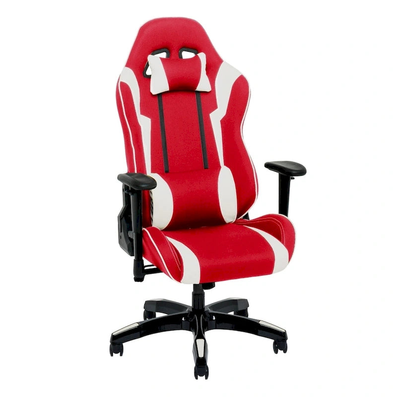 Sedia da gaming ergonomica con schienale alto, in mesh e pelle, multicolore, monoposto